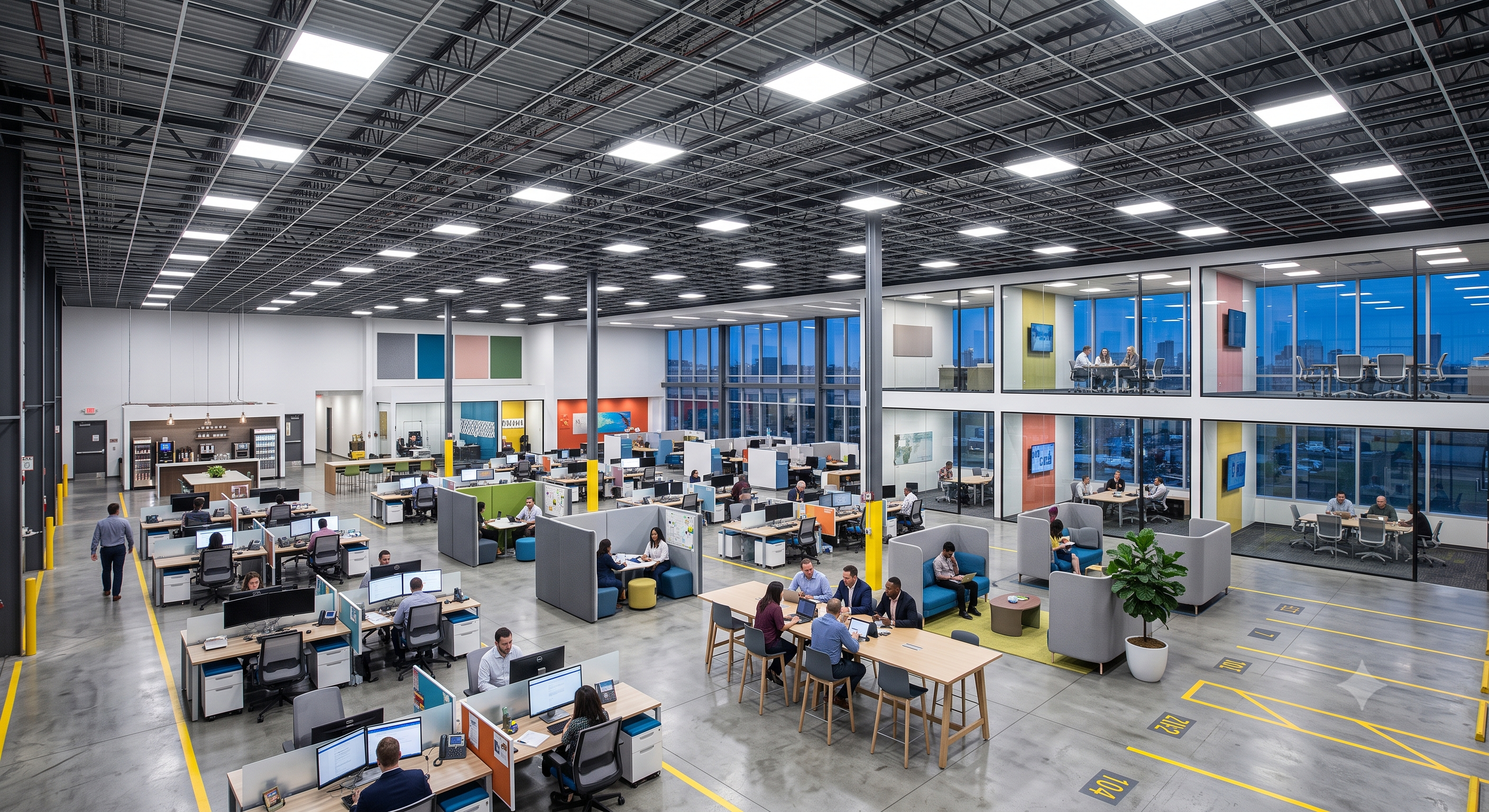 Dallas LED lighting installation showing modern office with energy-efficient LED panels